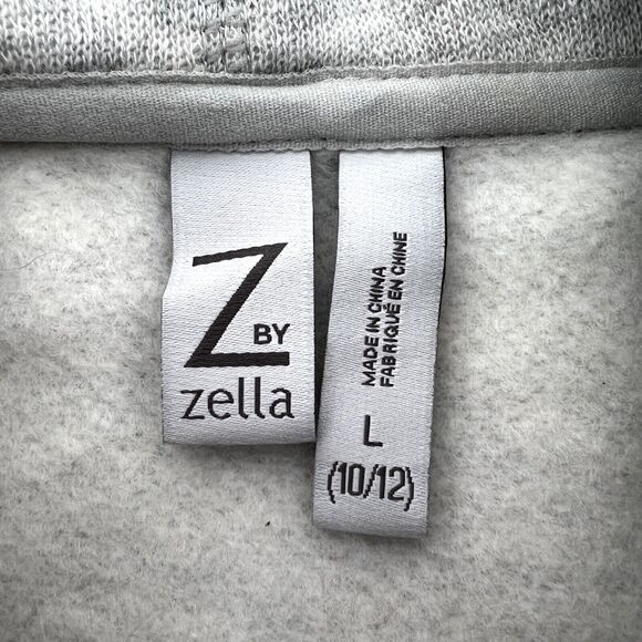 Z by Zella Girls Shooting Star Drape Collar Cardigan Grey Light Heather L 10-12 - Picture 7 of 9